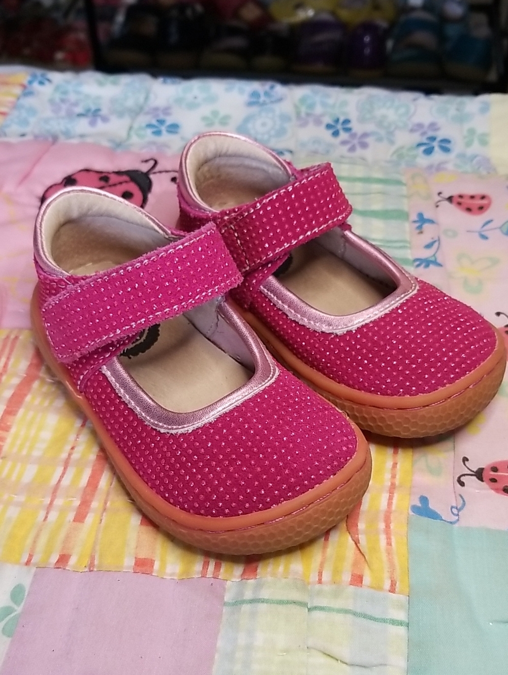 Livie & Luca Pink Mary Jane Shoes With Sparkle Dots Size 5 Gemma